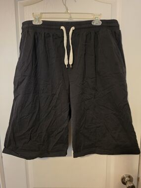 Women's Black Drawstring Cotton Shorts